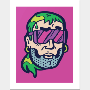 Cyberpunk Visor Head illustration Posters and Art